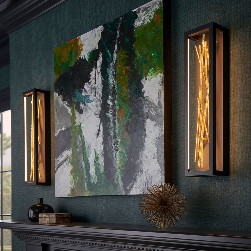 Quintiesse Styx LED Wall Light - Black & Gilded Gold