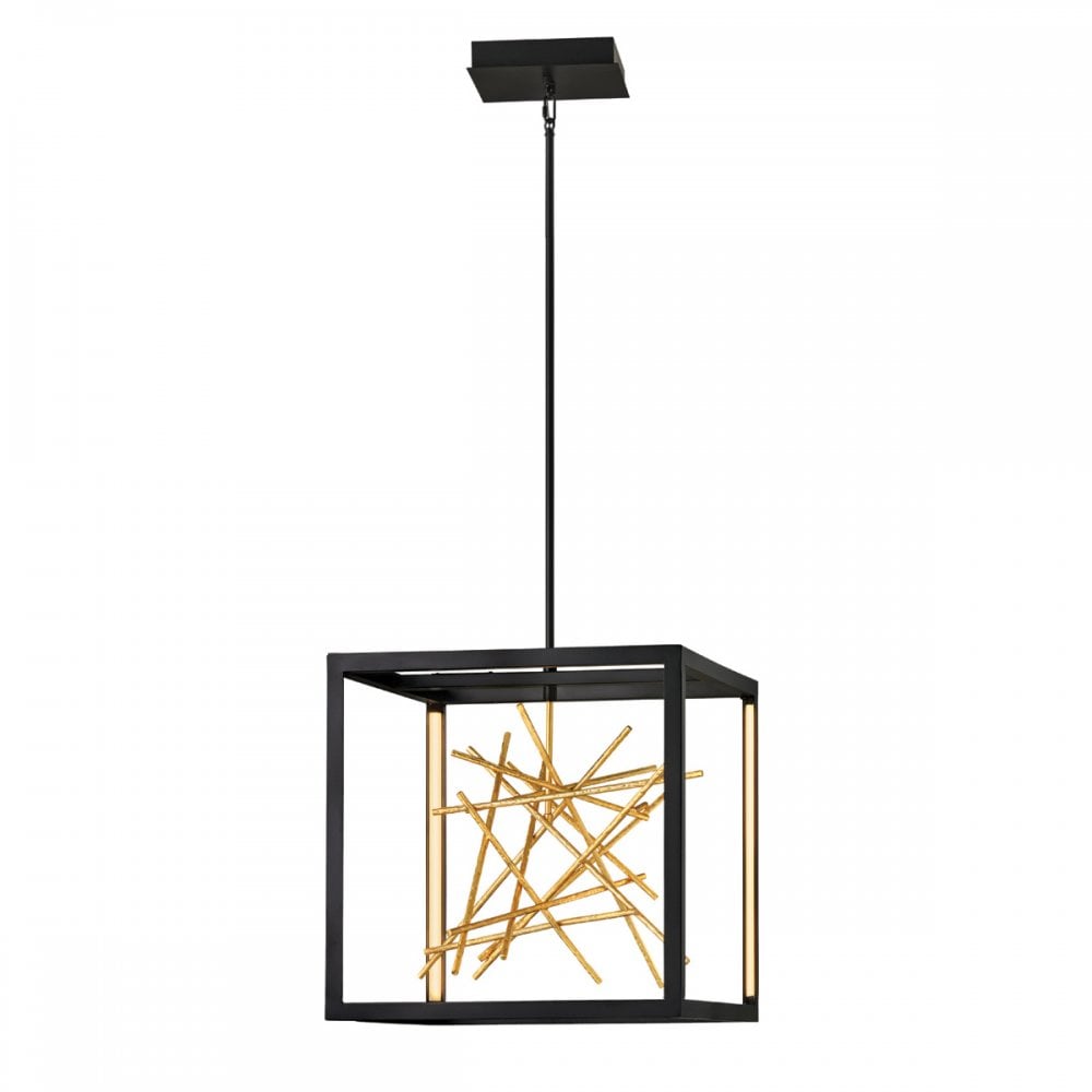 Quintiesse Styx LED Pendant - Black & Gilded Gold
