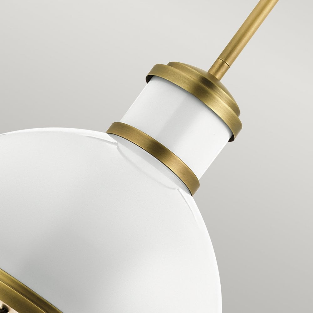Quintiesse Tollis Single Pendant - Natural Brass & White