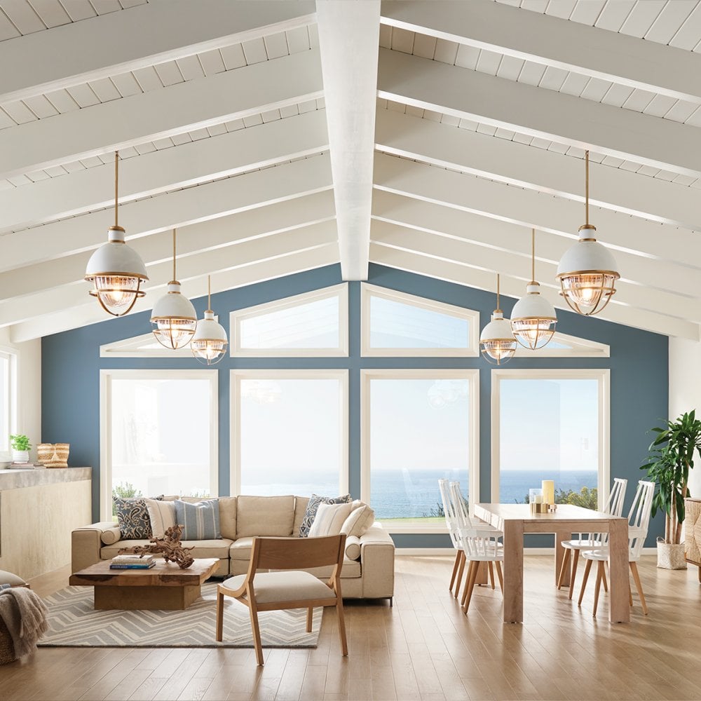 Quintiesse Tollis Single Pendant - Natural Brass & White