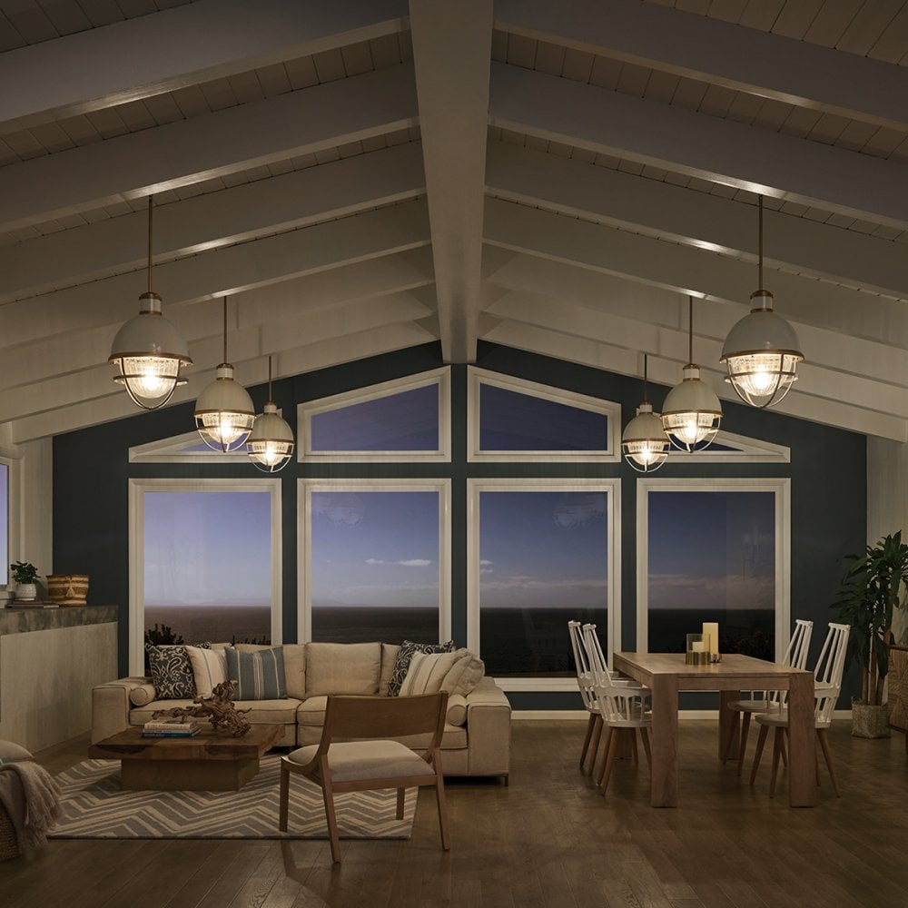 Quintiesse Tollis Single Pendant - Natural Brass & White