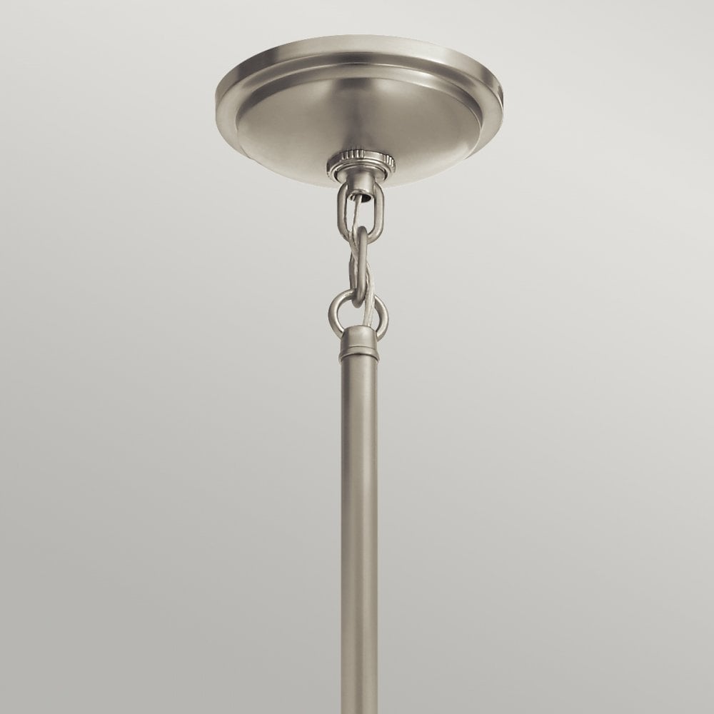 Quintiesse Tollis Single Pendant - Brushed Nickel & White