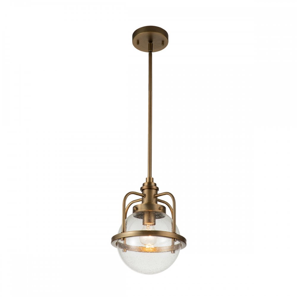 Quintiesse Triocent Single Bathroom Pendant / Semi-Flush - Natural Brass