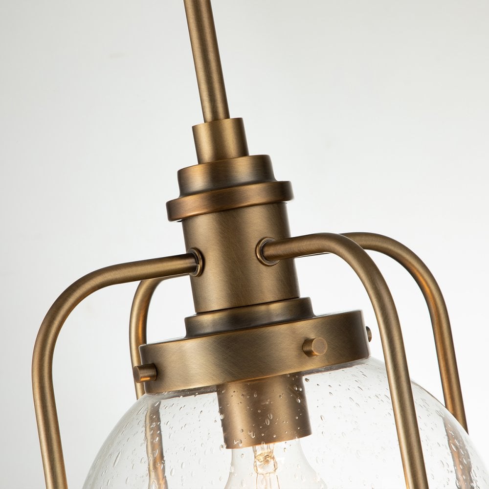 Quintiesse Triocent Single Bathroom Pendant / Semi-Flush - Natural Brass
