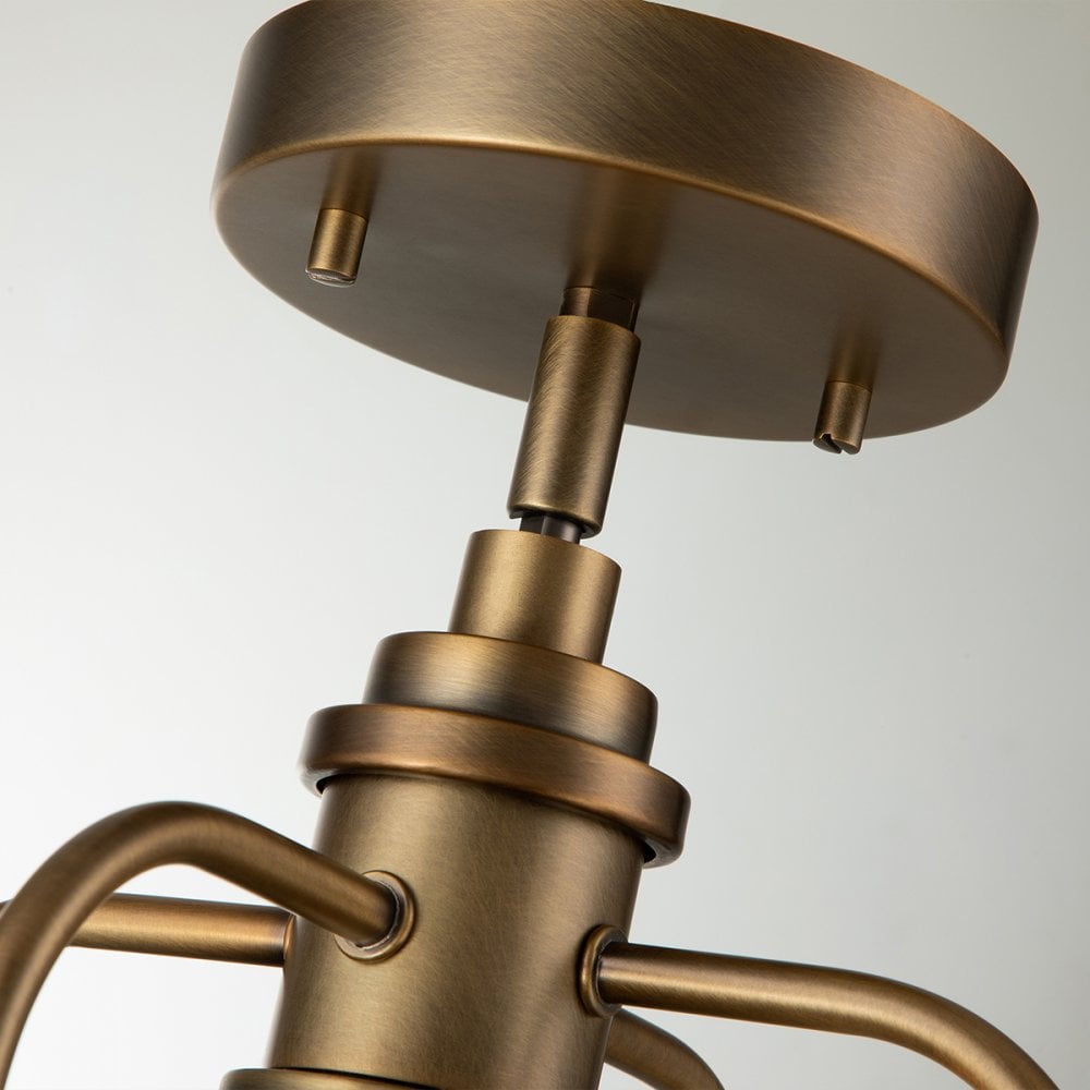 Quintiesse Triocent Single Bathroom Pendant / Semi-Flush - Natural Brass