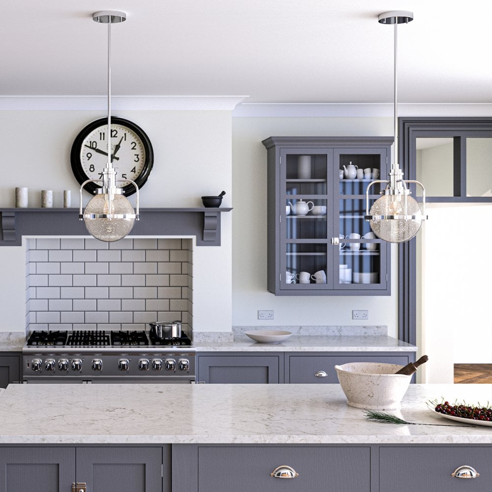 Quintiesse Triocent Single Bathroom Pendant / Semi-Flush - Polished Nickel