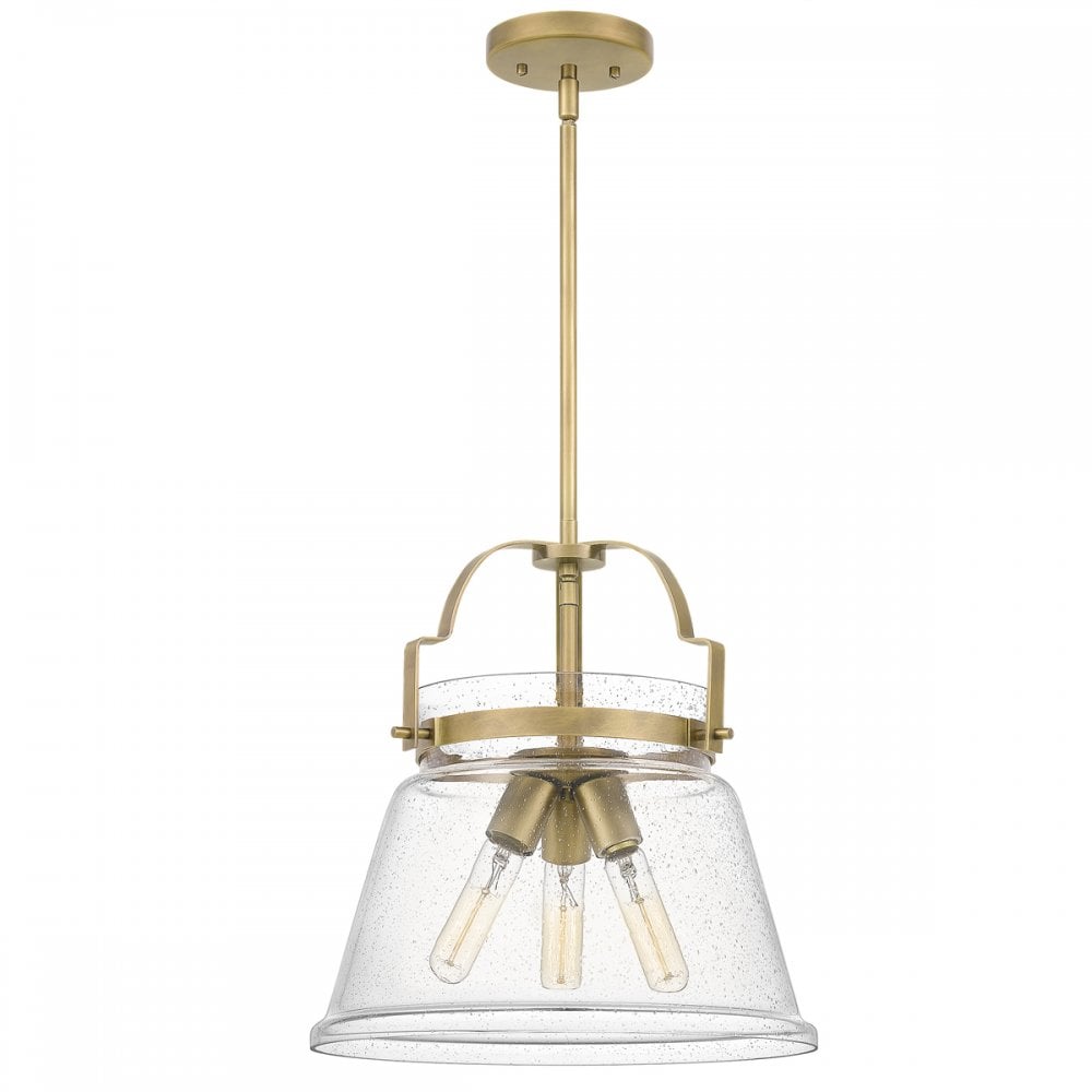 Quintiesse Wimberley 3 Light Pendant - Weathered Brass