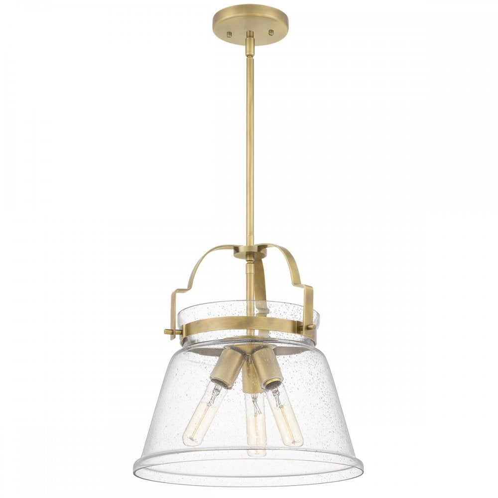 Quintiesse Wimberley 3 Light Pendant - Weathered Brass