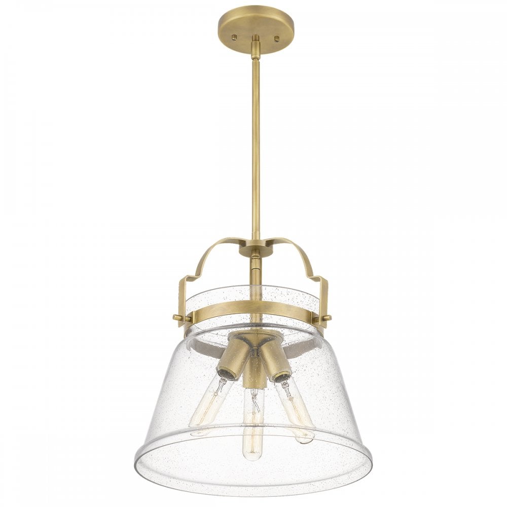 Quintiesse Wimberley 3 Light Pendant - Weathered Brass