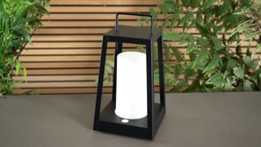 Endon Tallow USB IP44 Table Lantern - Matt Black