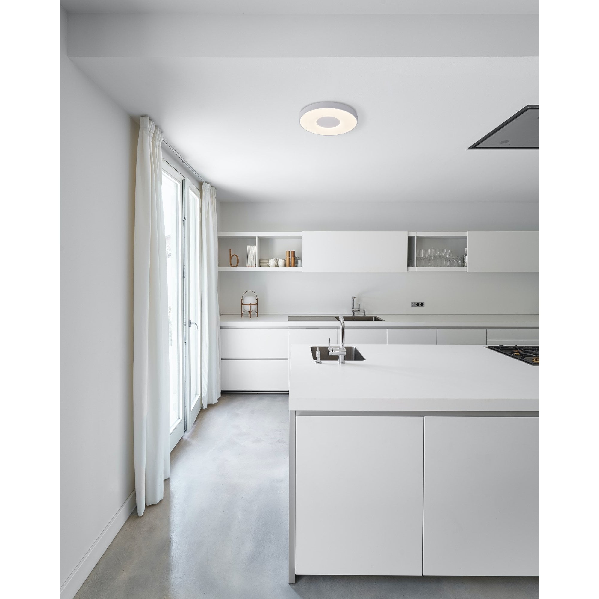 Mantra Coin Round Black LED Ceiling Light With Remote Control - 2700K-5000K