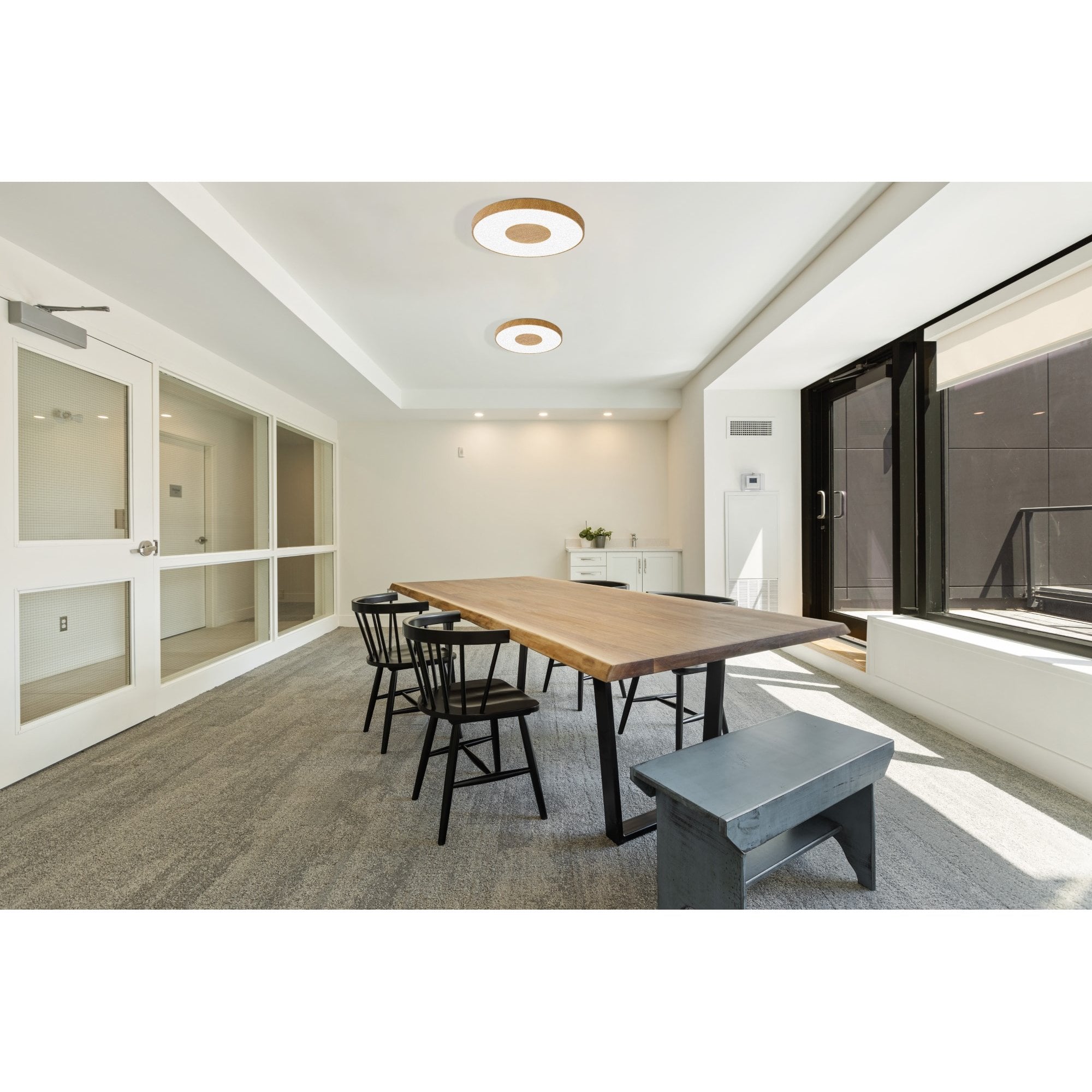 Mantra Coin Round Black LED Ceiling Light With Remote Control - 2700K-5000K