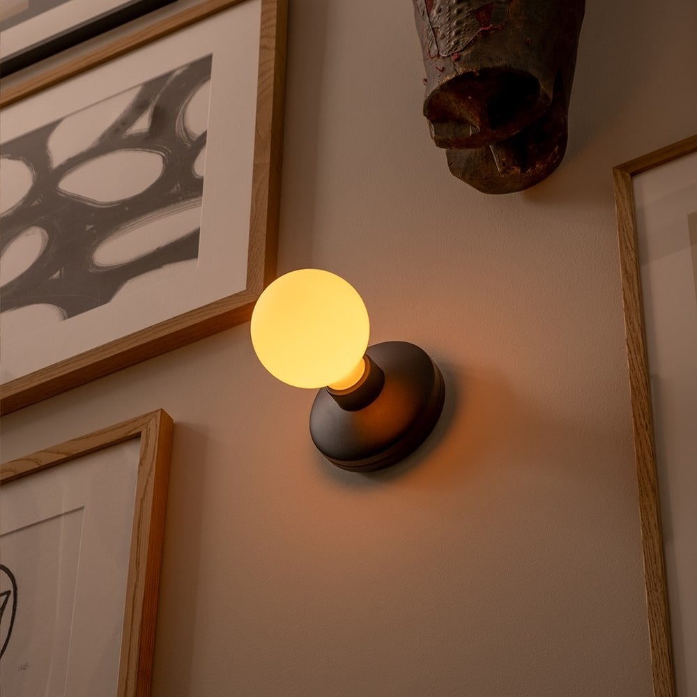 Humble Bee Wall Light - Black & Frosted Bulb