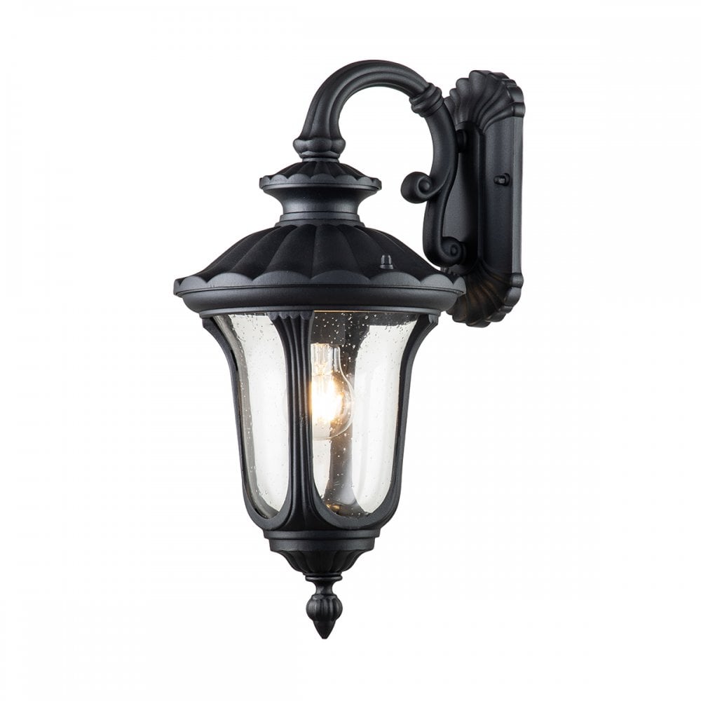 Elstead Chicago Single Small Wall Lantern - Textured Black