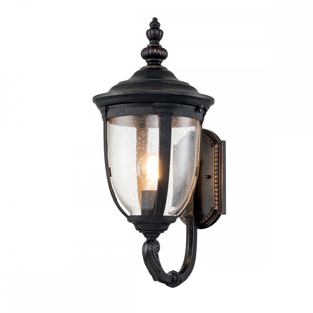 Elstead Cleveland Single Medium Up Wall Lantern - Weathered Bronze