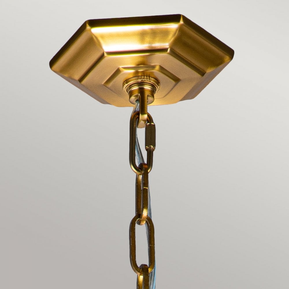 Feiss Corinne 3 Light Medium Pendant - Burnished Brass