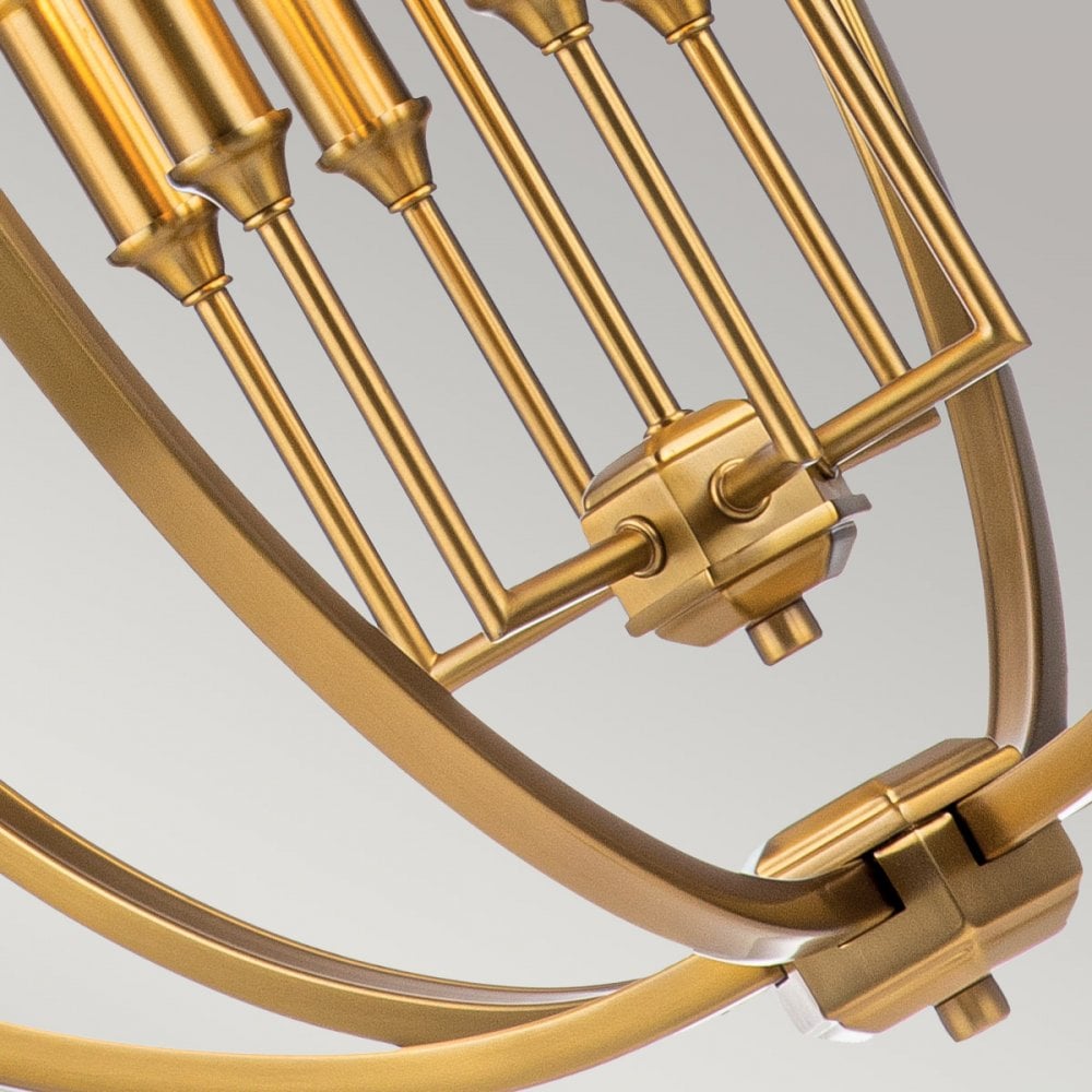 Feiss Corinne 6 Light Pendant - Burnished Brass