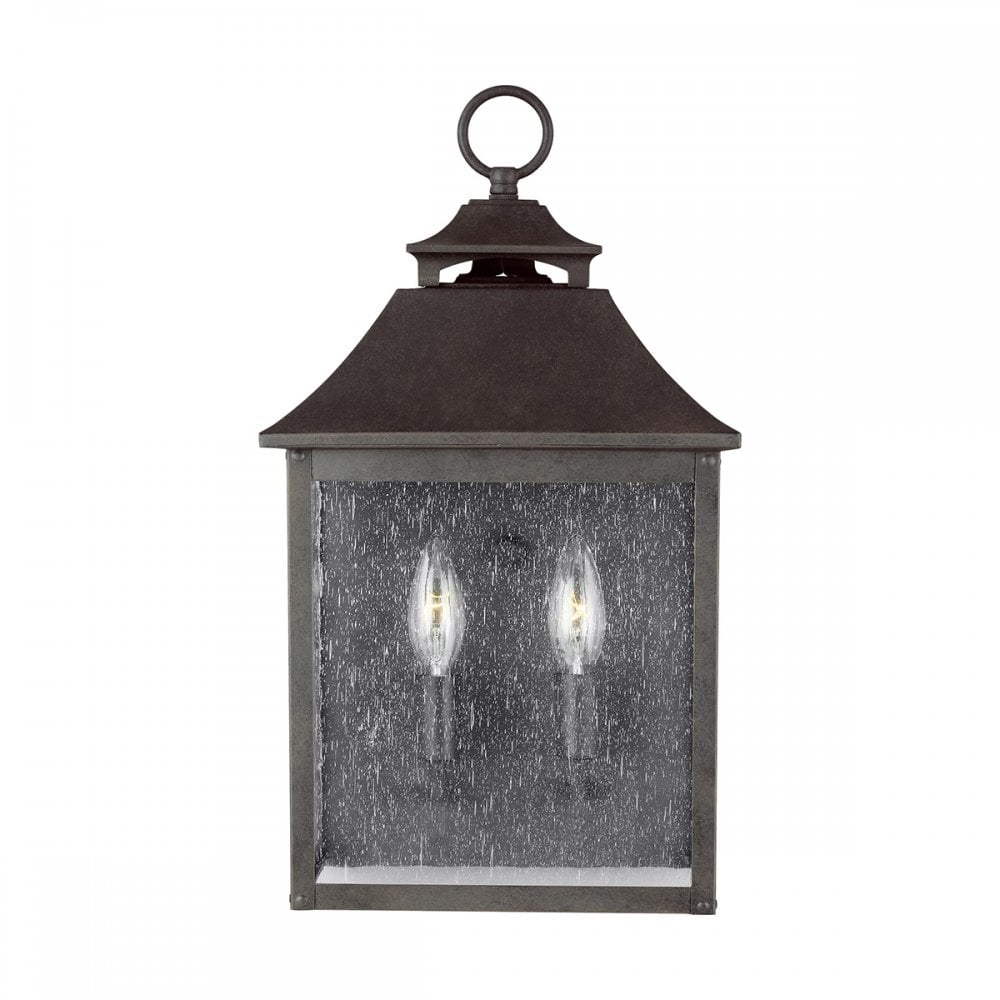 Feiss Galena 2 Light Half Lantern - Sable