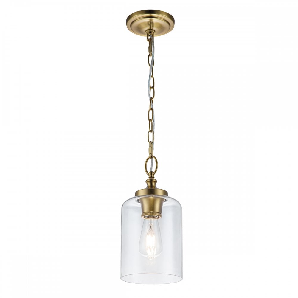 Feiss Hounslow Single Mini Pendant - Burnished Brass