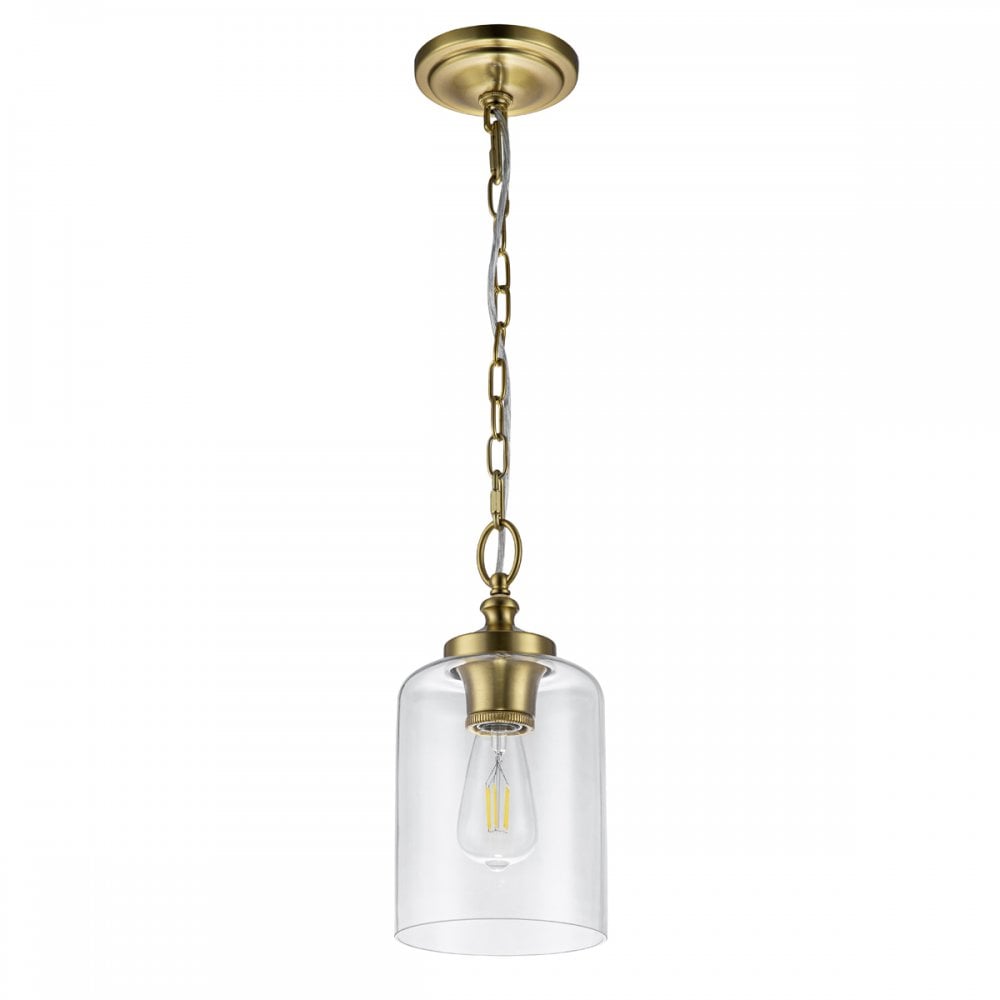Feiss Hounslow Single Mini Pendant - Burnished Brass