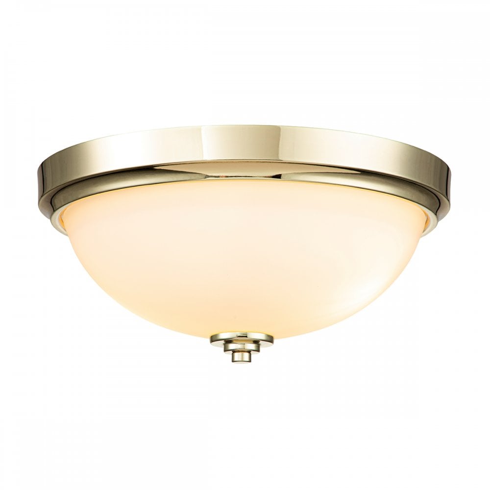 Feiss Malibu 2 Light Flush Fitting - Polished Brass