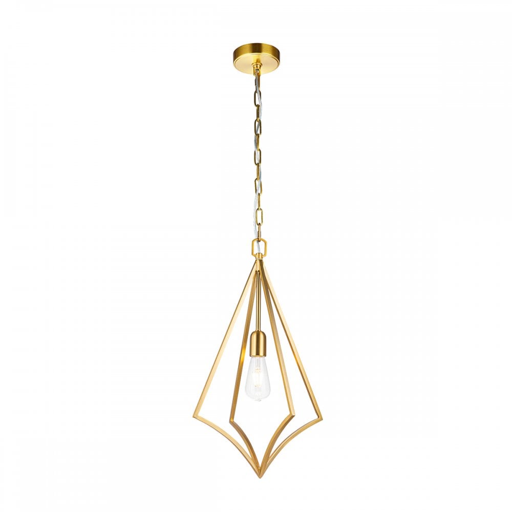 Feiss Nico Single Medium Pendant - Burnished Brass