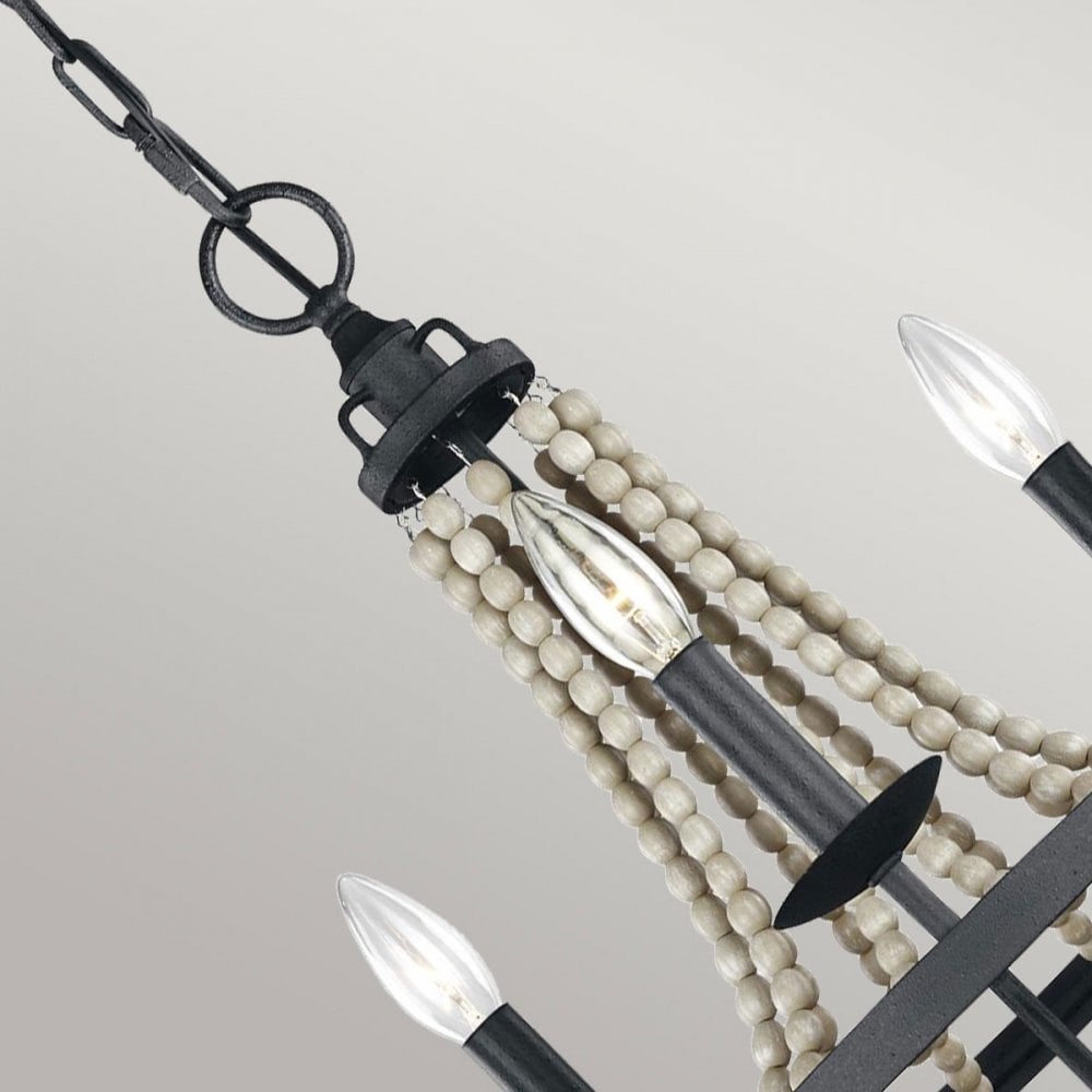 Feiss Nori 3 Light Chandelier - Dark Weathered Zinc & Driftwood Grey