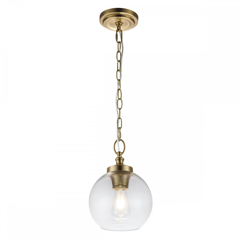Feiss Tabby Single Mini Pendant - Burnished Brass