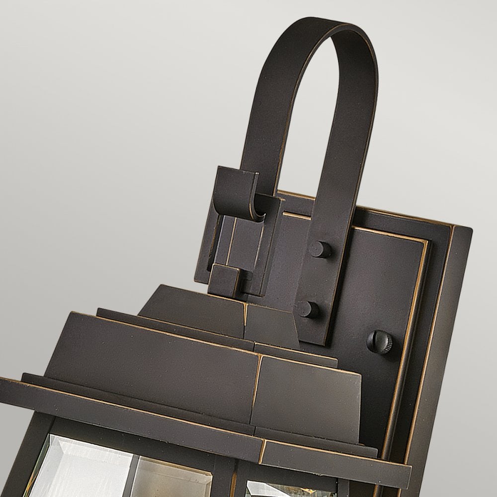 Hinkley Bainbridge Single Light Small Wall Lantern - Oil Rubbed Bronze & Heritage Brass
