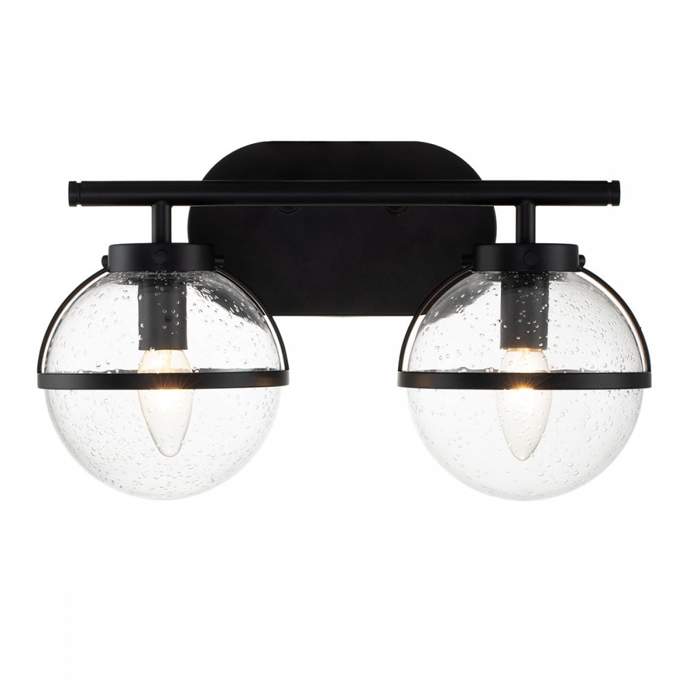 Hinkley Hollis 2 Light Wall Light - Clear - Black
