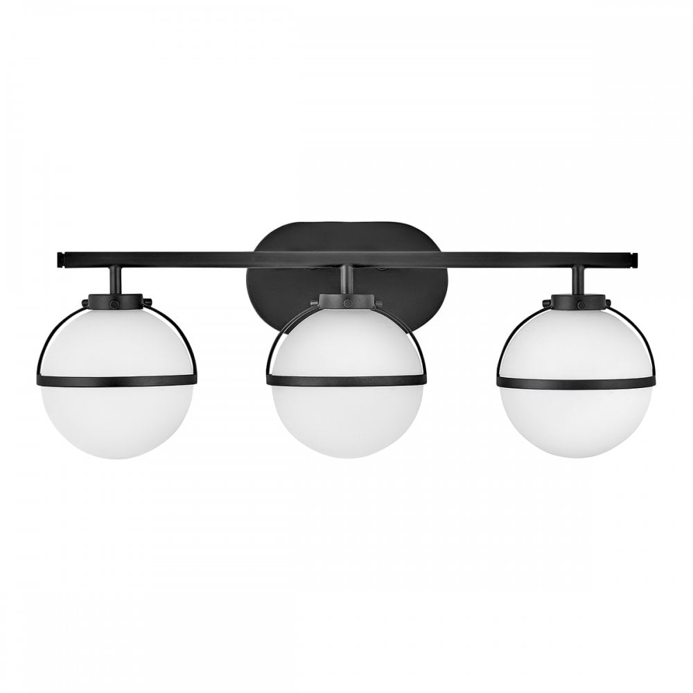 Hinkley Hollis 3 Light Wall Light - Opal - Black