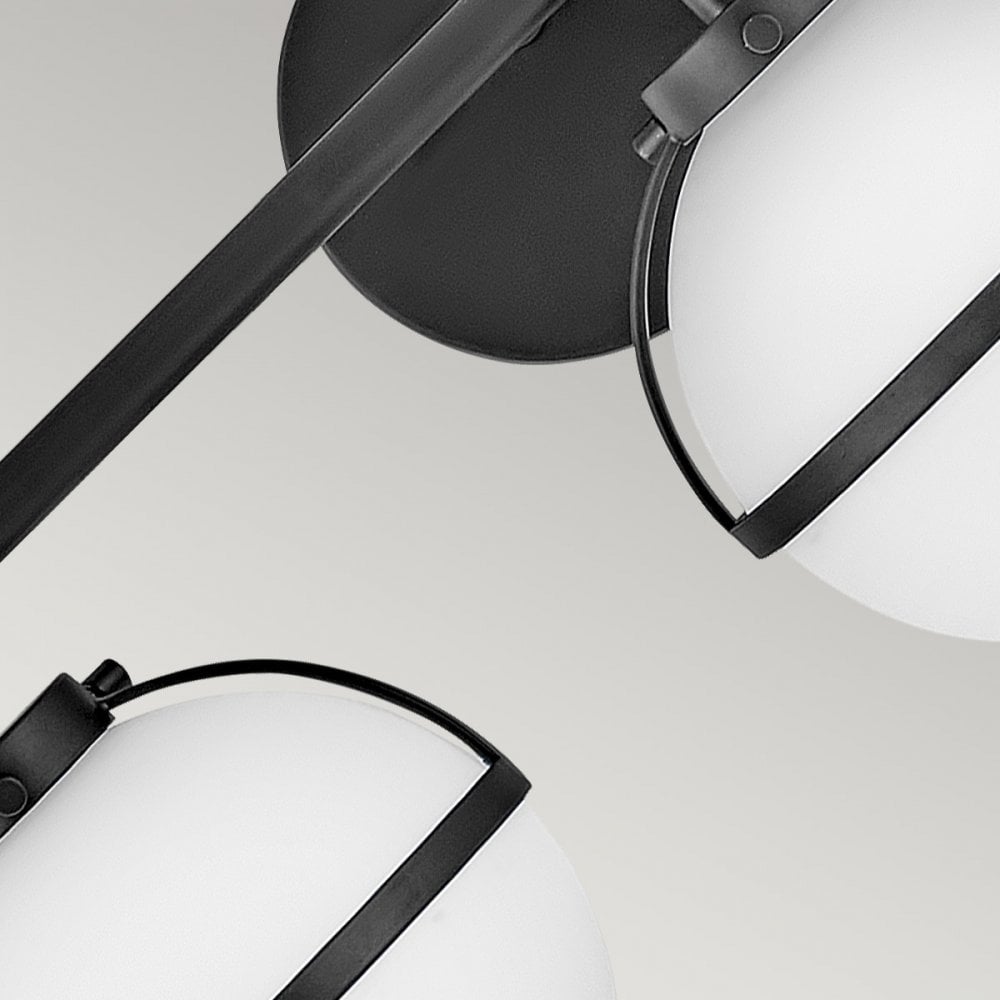 Hinkley Hollis 3 Light Wall Light - Opal - Black