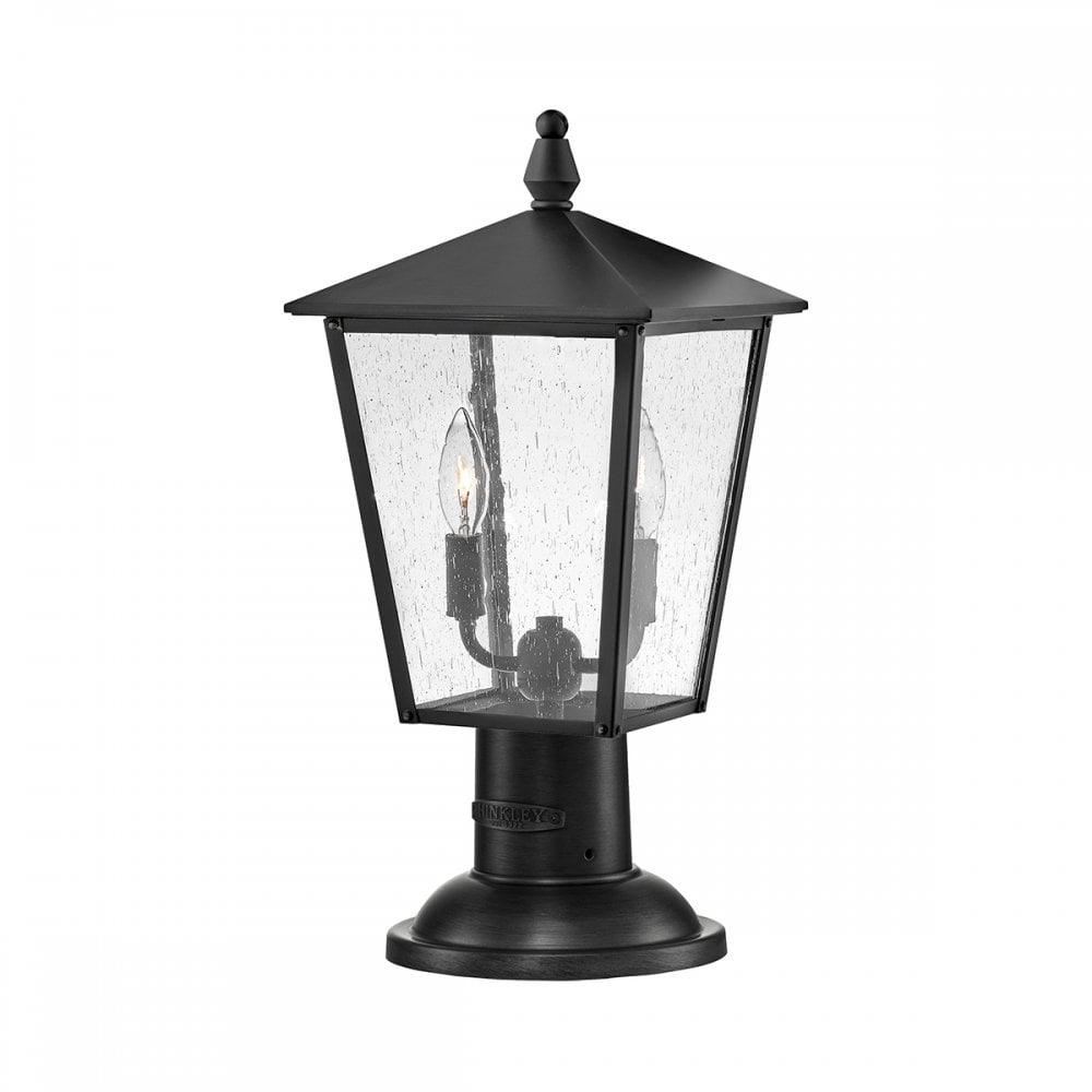 Hinkley Huntersfield 2 Light Medium Pedestal Lantern - Black