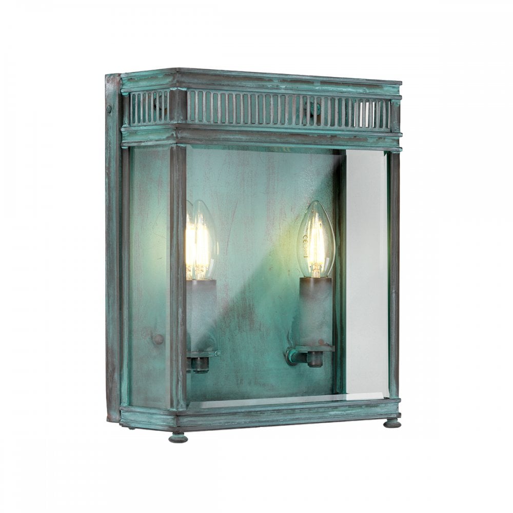 Elstead Holborn 2 Light Medium Half Lantern - Verdigris