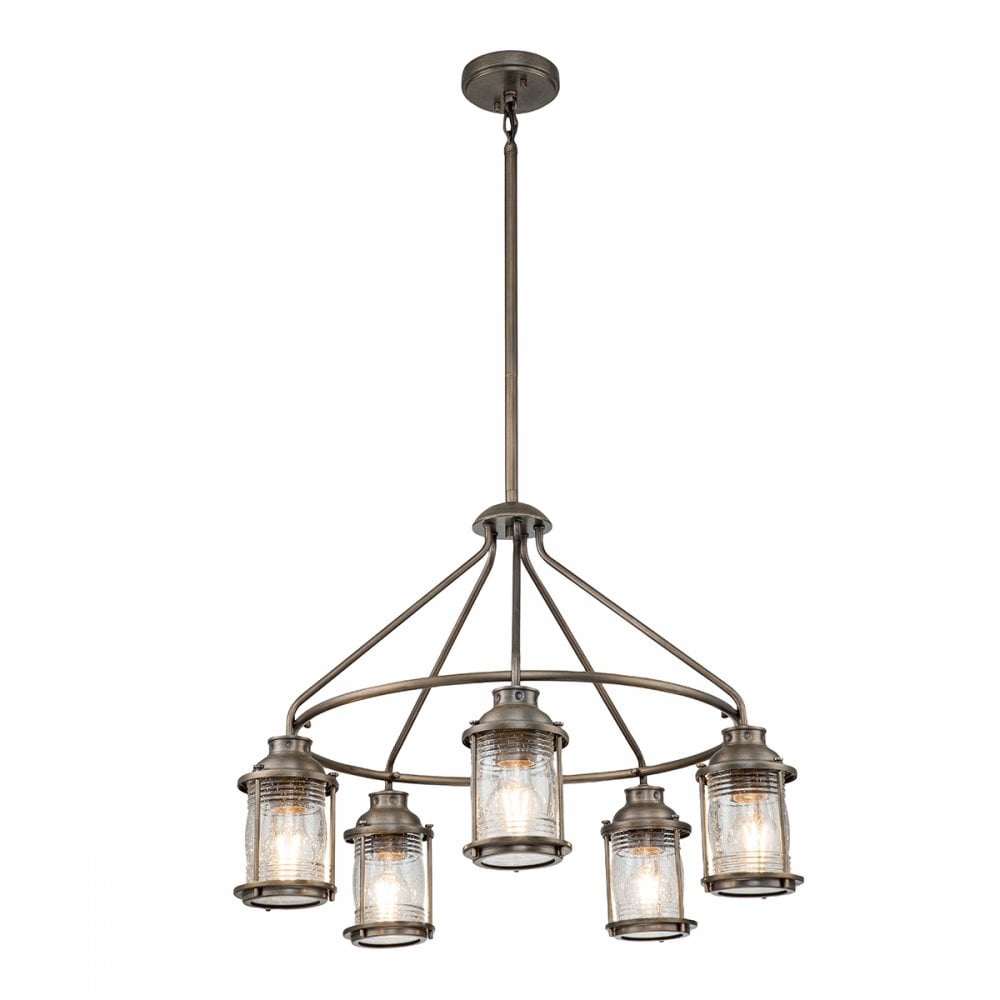 Kichler Ashland Bay 5 Light Outdoor Chandelier - Burnished Bronze