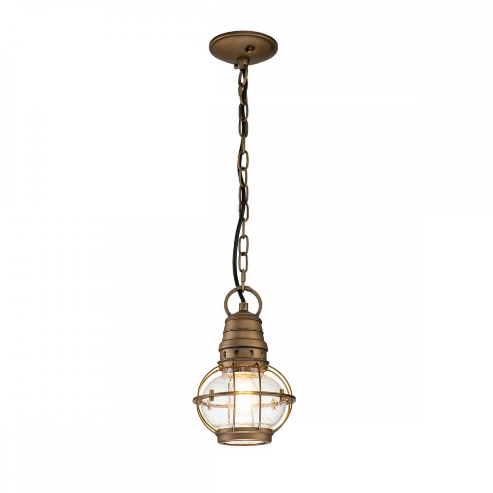 Kichler Bridgepoint Single Small Chain Lantern - Natural Brass