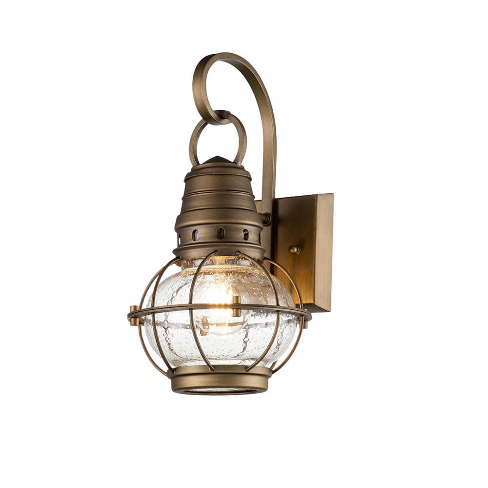 Kichler Bridgepoint Single Small Wall Lantern - Natural Brass