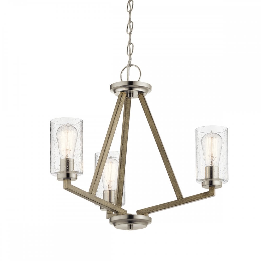Kichler Deryn 3 Light Chandelier - Distressed Antique Grey