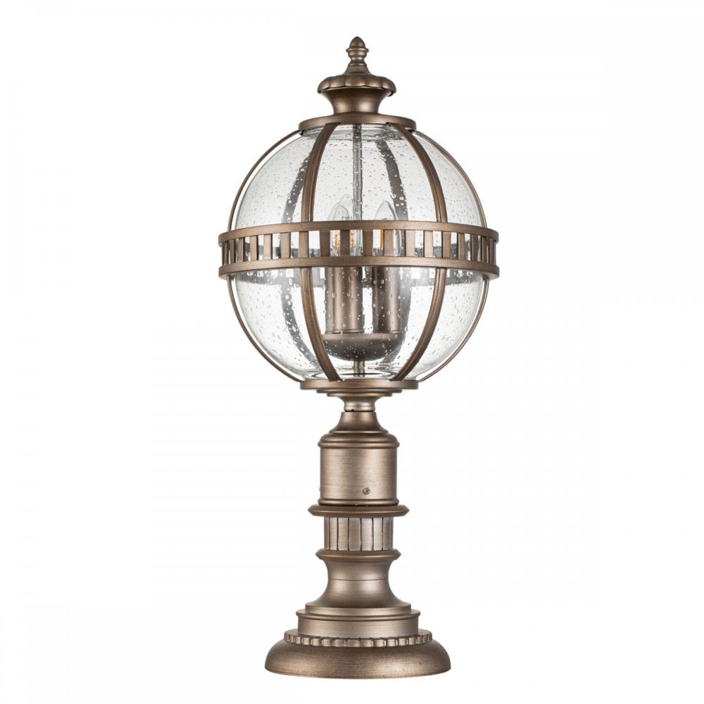 Kichler Halleron 3 Light Pedestal Lantern - Burnished Bronze