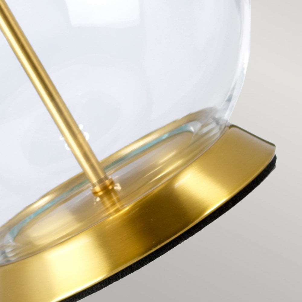 Elstead Orb Single Table Lamp - Aged Brass & Black Shade
