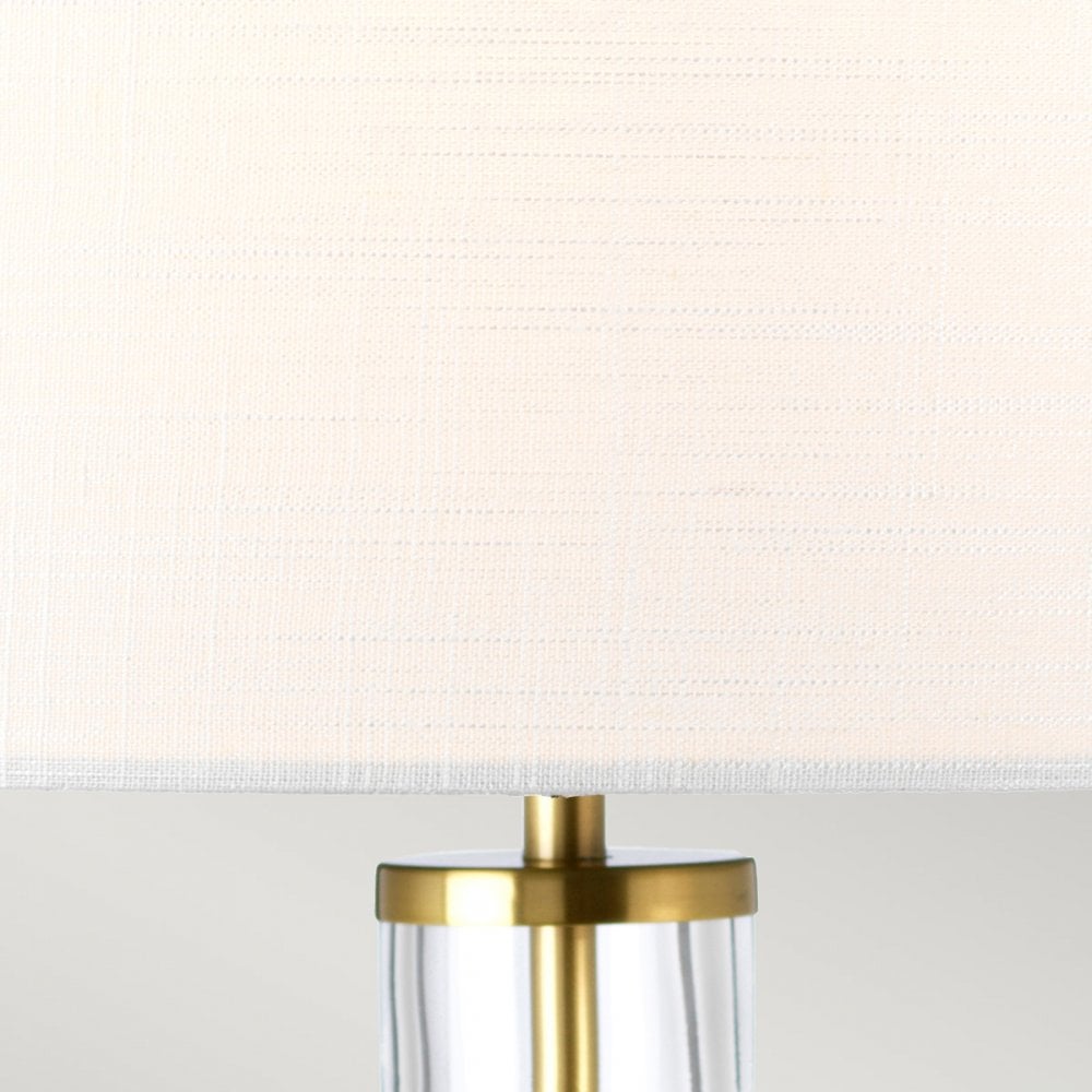 Elstead Orb Single Table Lamp - Aged Brass & White Shade