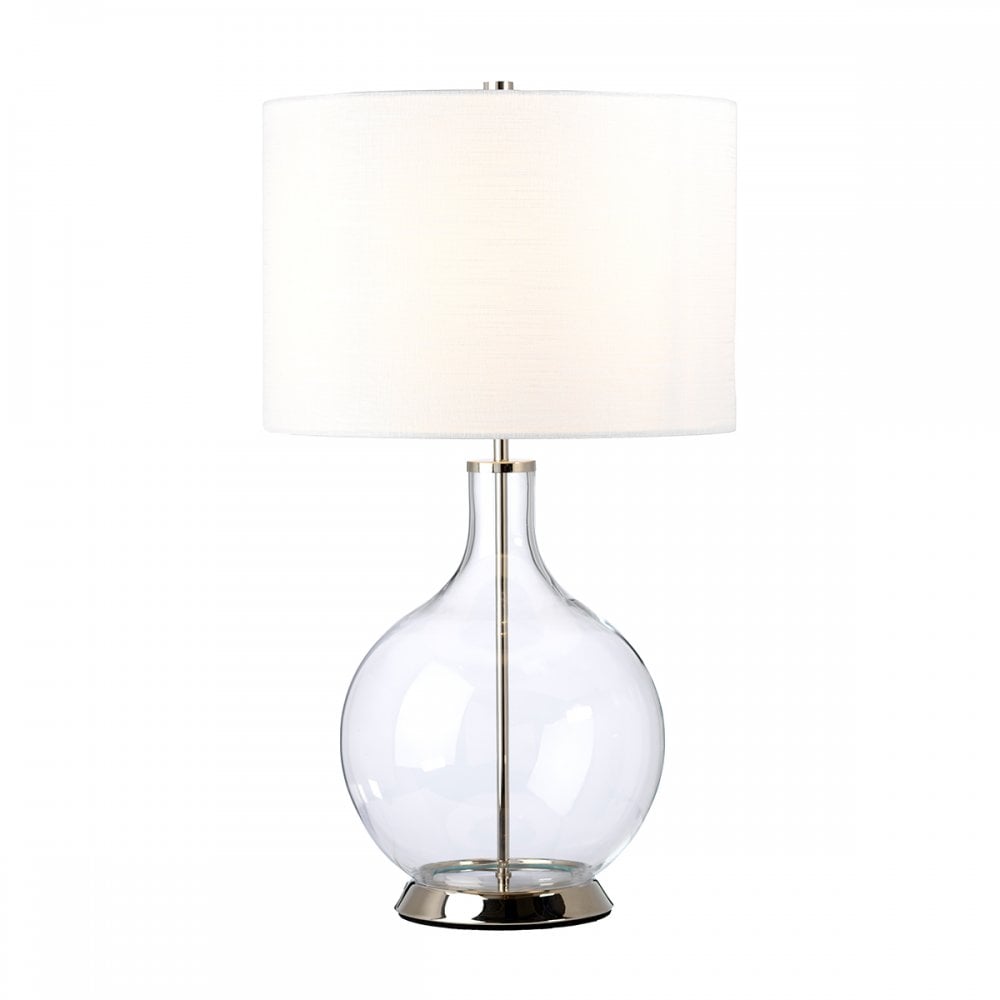 Elstead Orb Single Table Lamp - Polished Nickel & White Shade