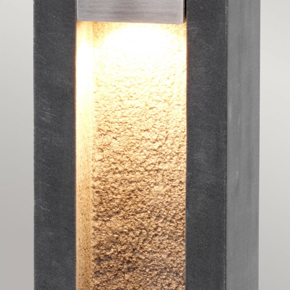 Elstead Parkstone LED Bollard 700mm - Basalt Stone & Stainless Steel