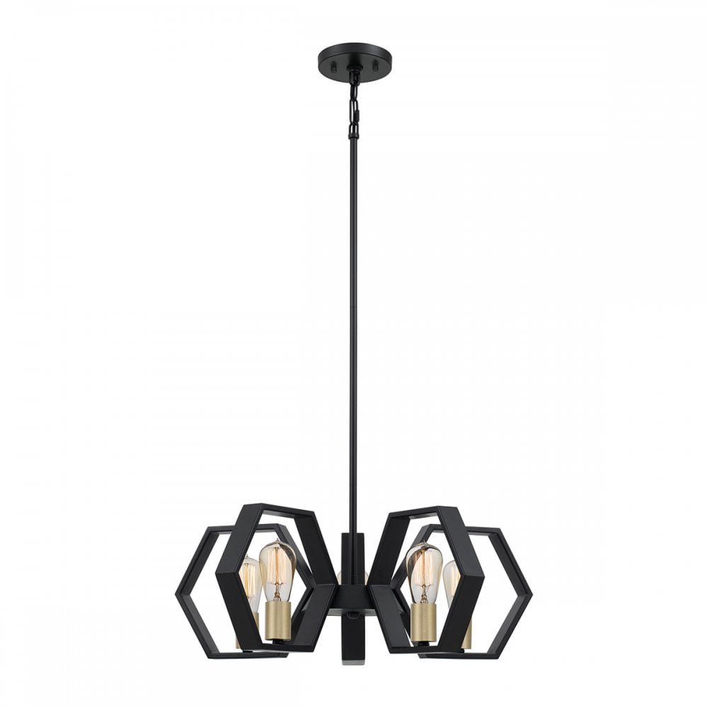 Quoizel Bismarck 5 Light Chandelier - Earth Black