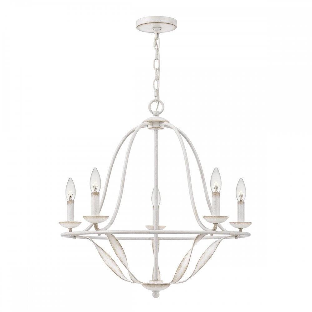 Quoizel Bradbury 5 Light Chandelier - Antique White