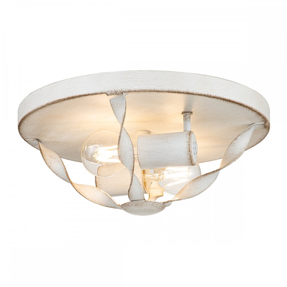 Quoizel Bradbury 2 Light Flush Fitting - Antique White