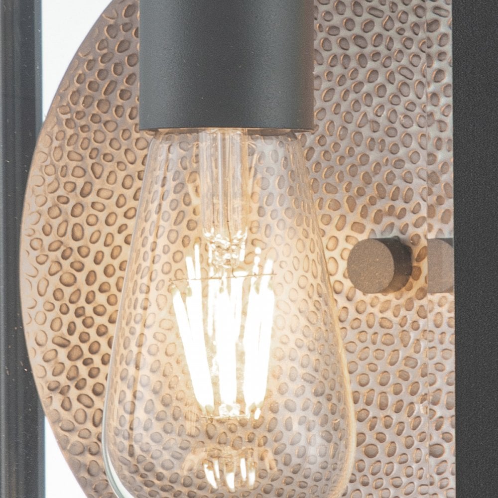 Quoizel Byron Single Large Wall Lantern - Graphite with Pewter Reflector