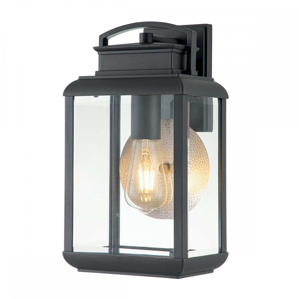 Quoizel Byron Single Medium Wall Lantern - Graphite with Pewter Reflector