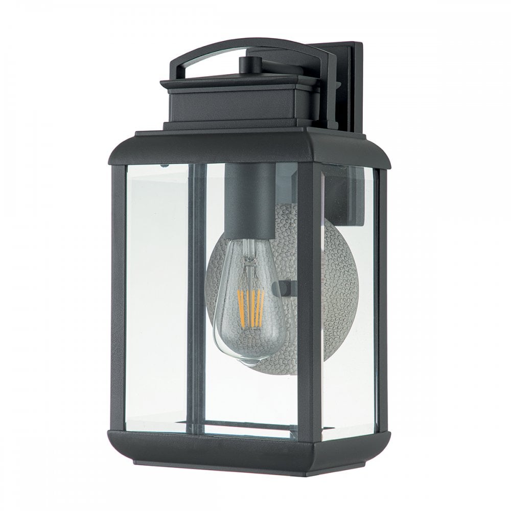 Quoizel Byron Single Medium Wall Lantern - Graphite with Pewter Reflector