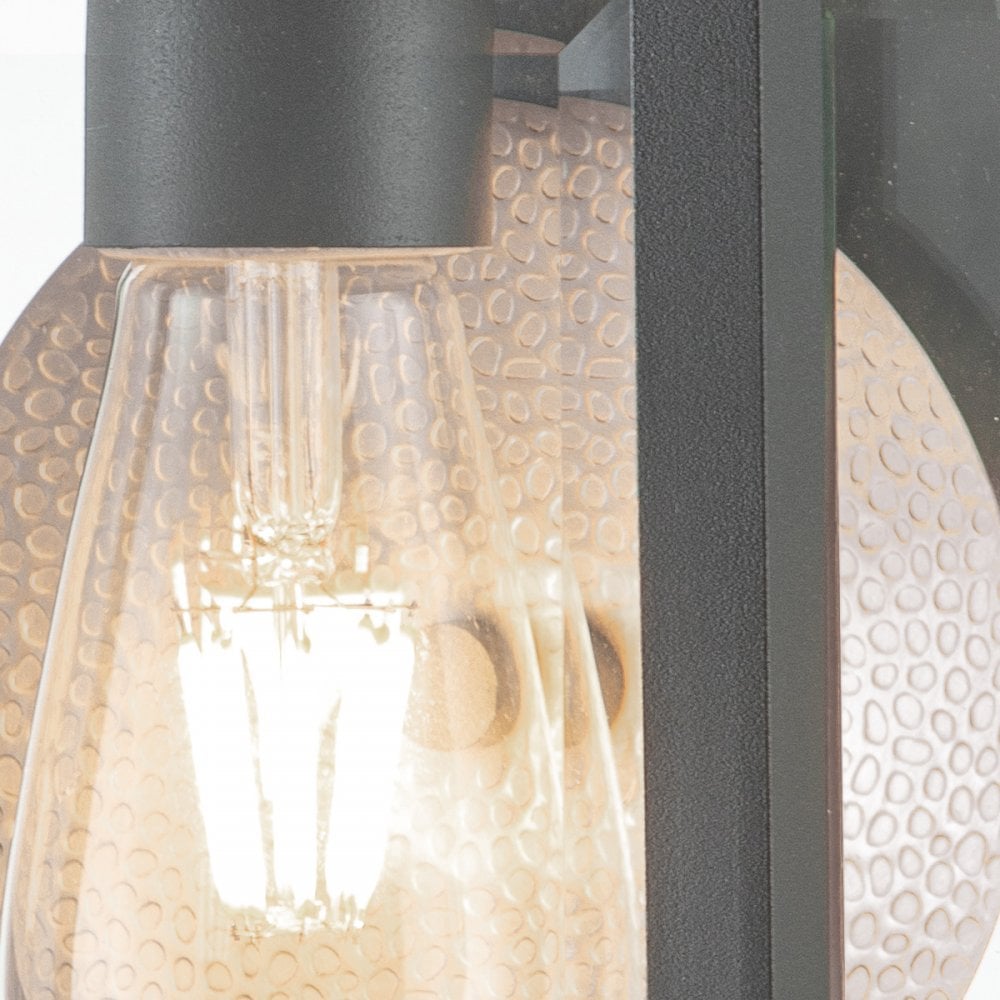 Quoizel Byron Single Small Wall Lantern - Graphite with Pewter Reflector